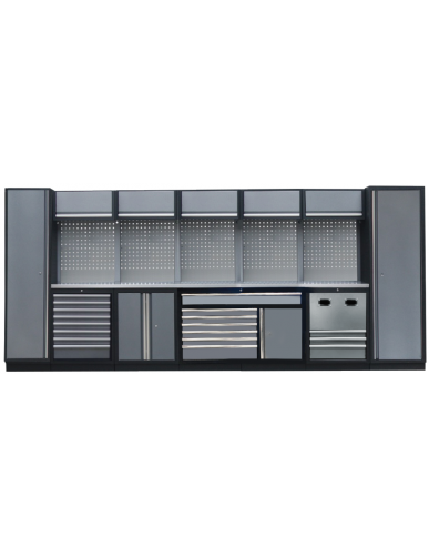 WORKSHOP SYSTEM 30PC WITH STAINLESS STEEL WORKTOP