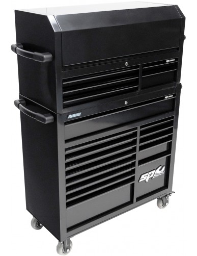 CUSTOM SERIES - ROLLER CABINET + TOPBOX 19 DRAWERS - BLACK