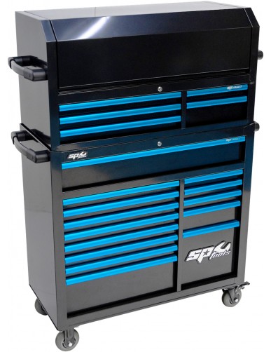 CUSTOM SERIES - ROLLER CABINET SET 19 DRAWER XL - BLACK/BLUE