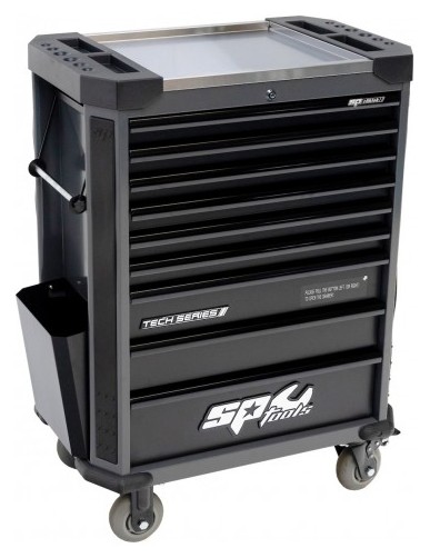 381PC TOOLKIT IN TECH SERIES ROLLER CAB 9 DRAWERS DIAMONDBLACK/ BLACK